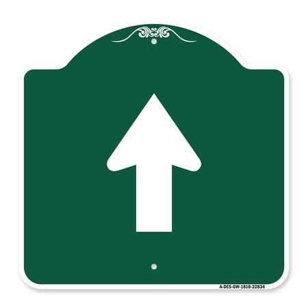 Signmission Straight Thru Sign-Straight Thru Sign, Green & White Aluminum Sign, 18" x 18", GW-1818-22834 A-DES-GW-1818-22834